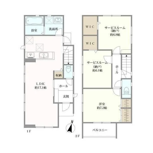 名古屋市瑞穂区軍水町3丁目 間取図