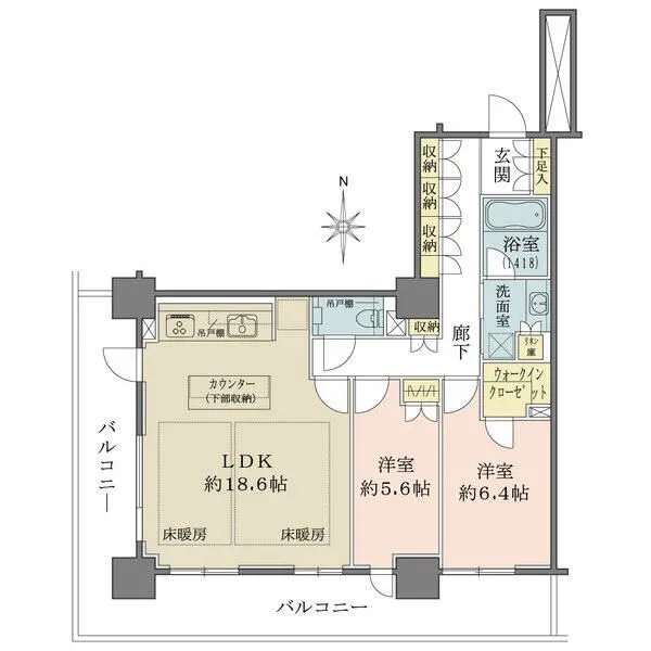 パークハウス　ワンズタワー 南西角部屋