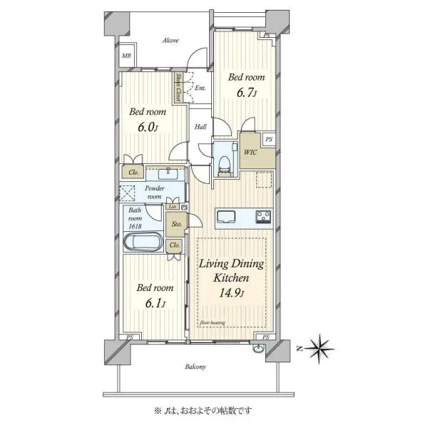 プラウド駒場 間取図