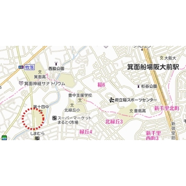 豊中市北緑丘１丁目 現地案内図