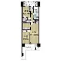 コスモシティ御池富小路 南向き・2LDK・64.37m2