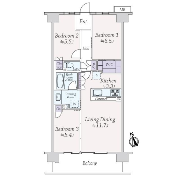 リビオシティ川口元郷 間取図