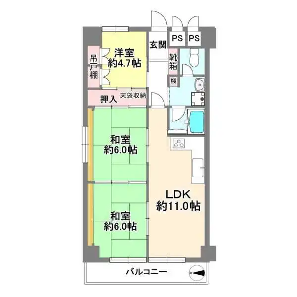 ライオンズマンション第六江坂西 間取図