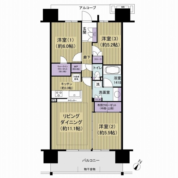 ザ・ガーデンズ東京王子　エアリーコート 間取図