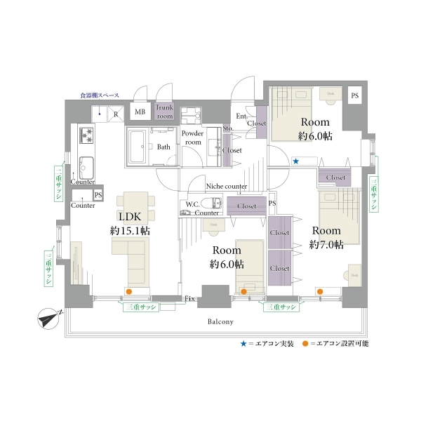 日神パレステージ三軒茶屋２ 間取図