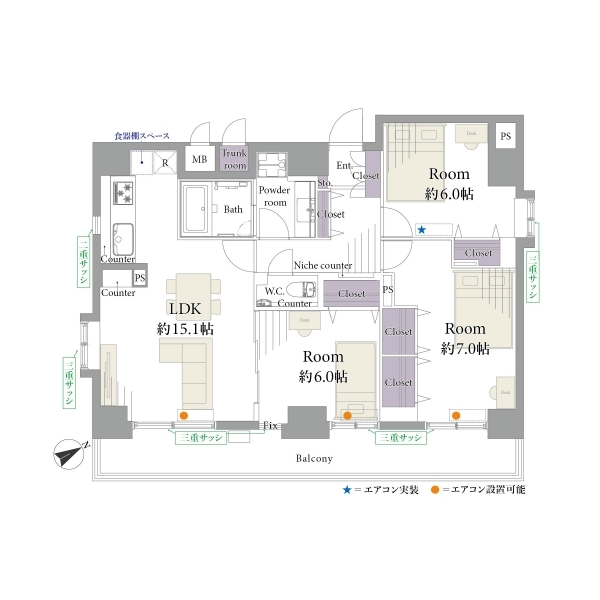 日神パレステージ三軒茶屋２ 間取図
