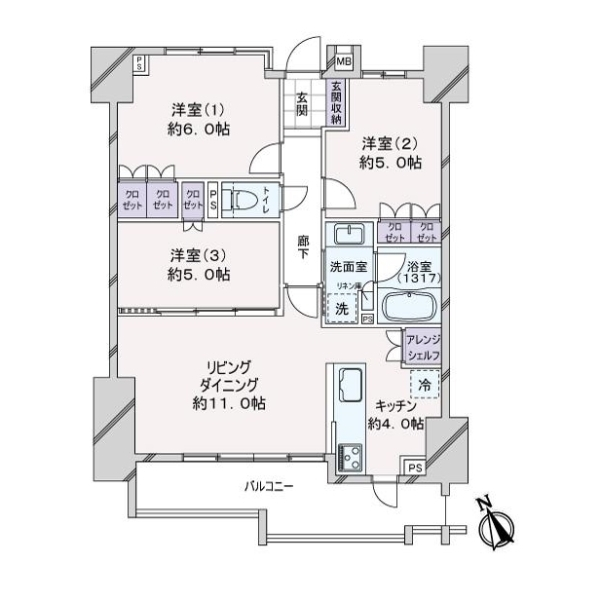 ライオンズ船橋シーズンフォート 間取図