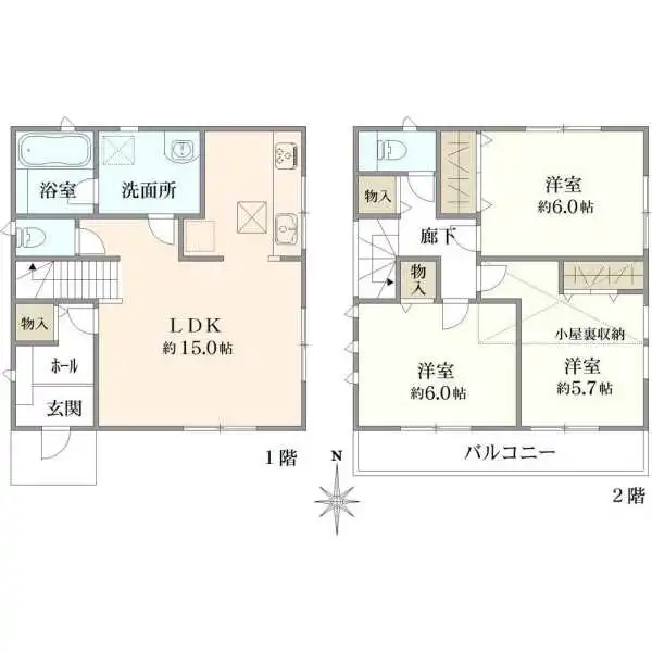 立川市若葉町３丁目 間取図