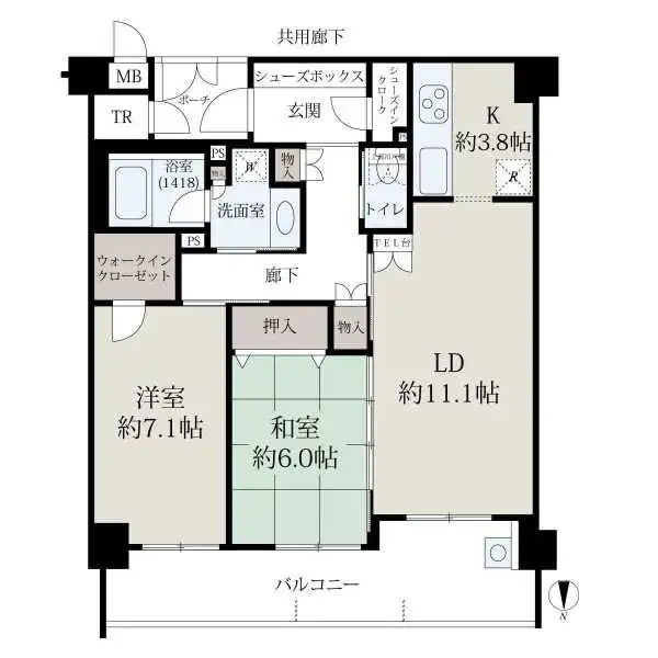 レフィナード嵐山 間取図