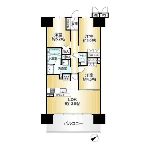 プレサンスロジェ大阪福島 間取図