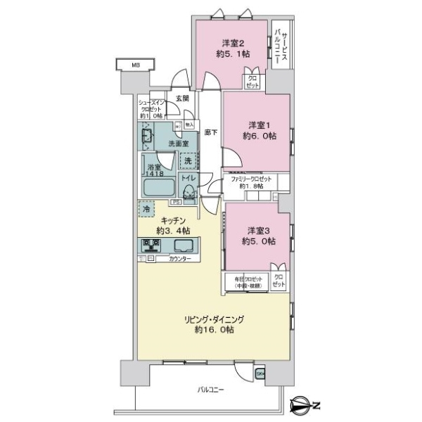 バウス西葛西清新町 間取図