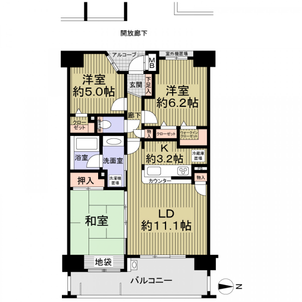 ダイアパレス与野ＩＩ 間取図