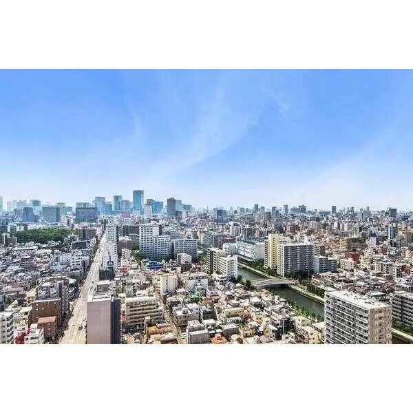 パークハウス清澄白河タワー 27階住戸から西方向の眺望、東京・丸の内方面を見渡すビュー