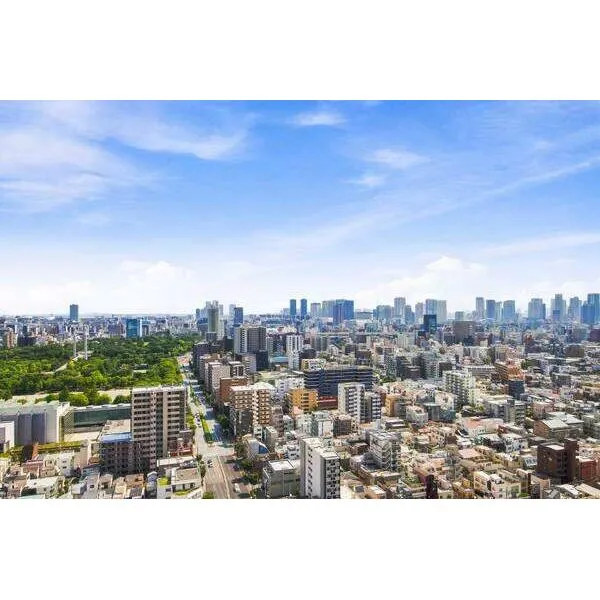 パークハウス清澄白河タワー 27階住戸から南方向の眺望、木場公園の豊かな自然を望むビュー