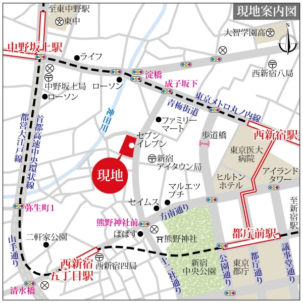 ザ・パークハウス西新宿タワー６０ 現地案内図